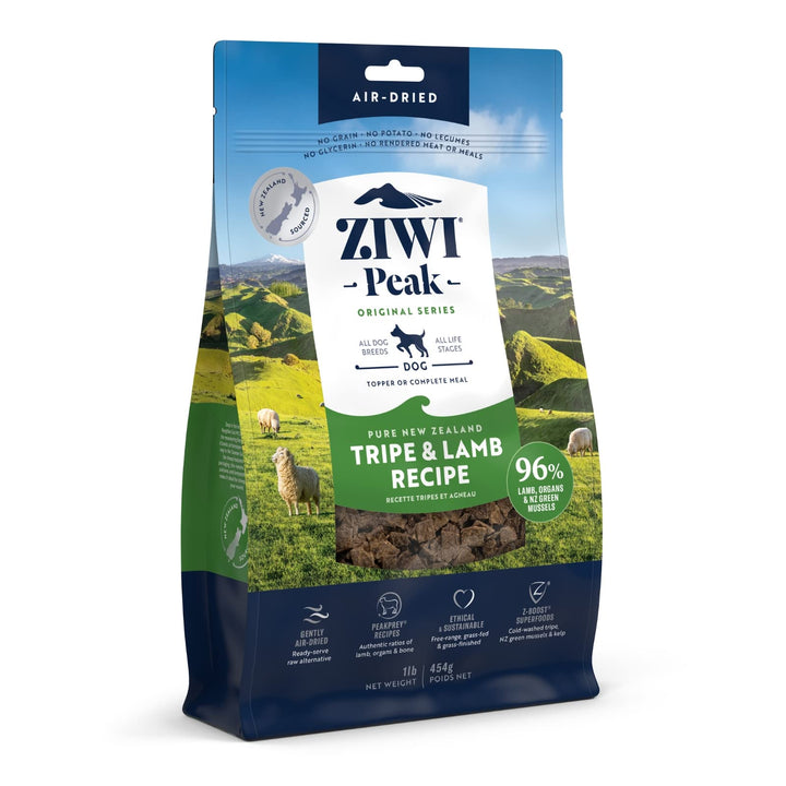 ZIWI Peak Air-Dried Dog Food – All Natural, High Protein, Grain Free & Limited Ingredient with Superfoods (Tripe & Lamb, 1.0 lb) Tripe & Lamb 16 Ounce (Pack of 1)