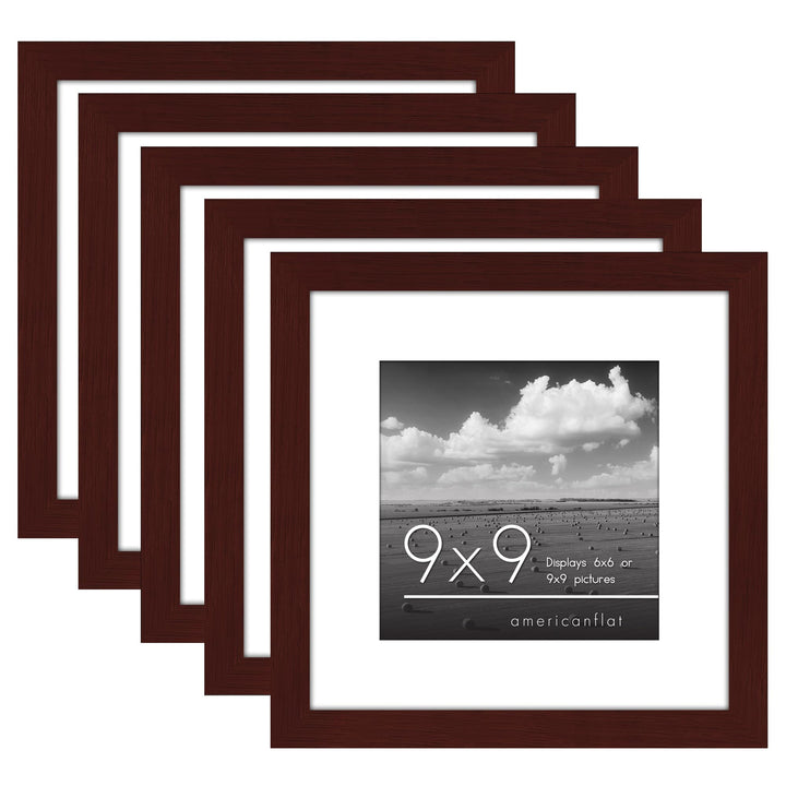 Americanflat 12x16 Picture Frame with Polished Plexiglass - Set of 5 - Use as 8.5x11 Frame with Mat or 12x16 Frame Without Mat - Galleria Collection - Gallery Wall Frame Set for Wall Display - White