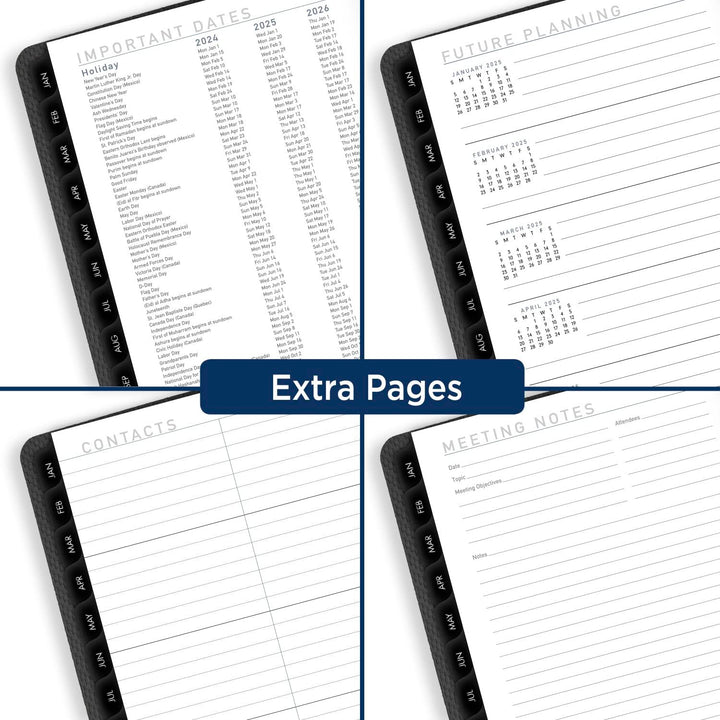 AT-A-GLANCE 2024 Weekly & Monthly Planner, 5" x 8", Small, Monthly Tabs, Pocket, Contemporary, Charcoal (70100X4524) 2024 Old Edition