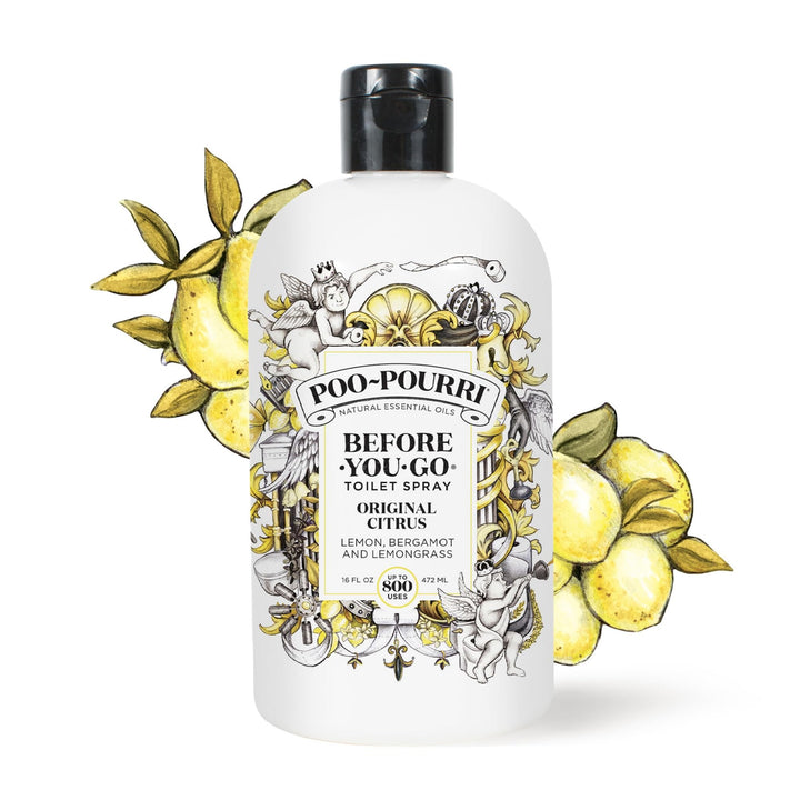 Poo-Pourri Before-You-Go Toilet Spray, Original Citrus, Refill Bottle 16 Fl Oz - Lemon, Bergamot and Lemongrass 1 Pound (Pack of 1)