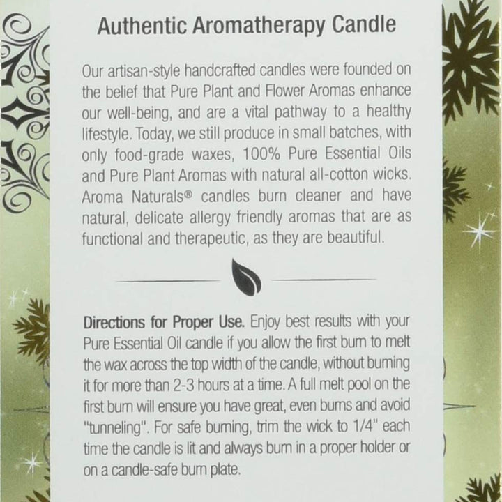 Aroma Naturals Holiday Juniper, Spruce and Basil Essential Oil Pillar Candle, Fresh Forest, 3 inch x 3.5 inch Juniper, Spruce & Basil 3" x 3.5" Pillar