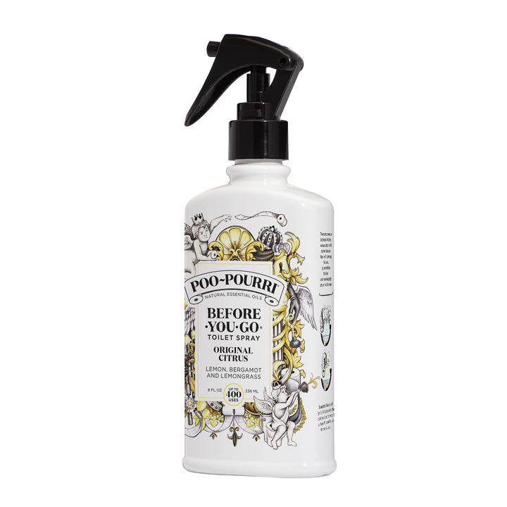 Poo-Pourri Before-You-Go Toilet Spray, Original Citrus, 8 Fl Oz - Lemon, Bergamot and Lemongrass 8 Ounce (Pack of 1)