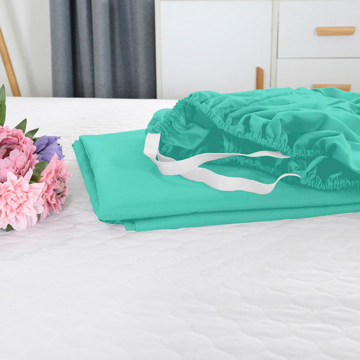 Elegant Comfort 1500 Premium Hotel Quality 18-24 Inches Deep - Extra Deep Pocket Single Fitted Sheet for High Mattress, Luxury and Softest, Smart Pocket - Wrinkle Free, California King, Marine Teal Cal King - EXTRA DEEP Pocket