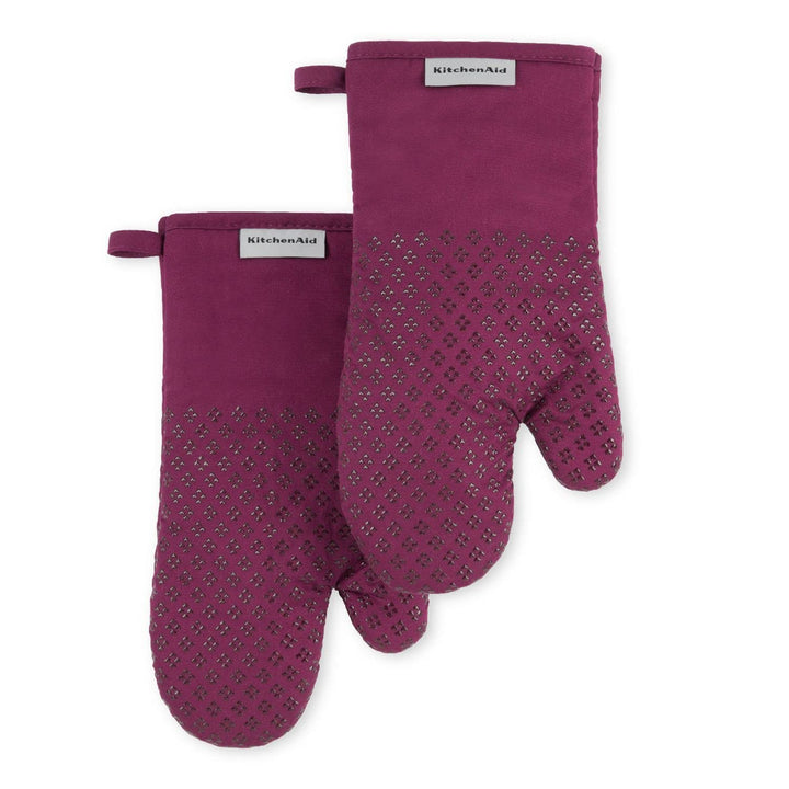 KitchenAid Asteroid Oven Mitt Set, 7"x12.5", Beet, 2 Piece