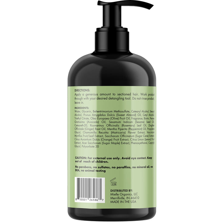 Mielle Organics Rosemary Mint Strengthening Leave-In Conditioner, Supports Hair Strength, Smooth Conditioner for Dry and Crinkled Hair, Weightless Hair Treatment