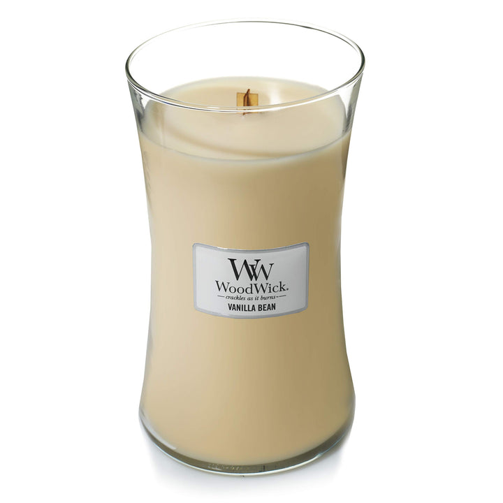 WoodWick Café Sweets Large Hourglass Trilogy Candle & Woodwick Vanilla Bean Large Hourglass Candle