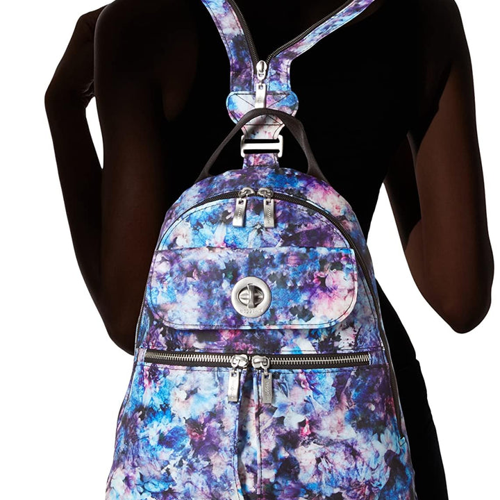 Baggallini Naples Convertible Small Daypack Sling Crossbody, Midnight Blossom One Size