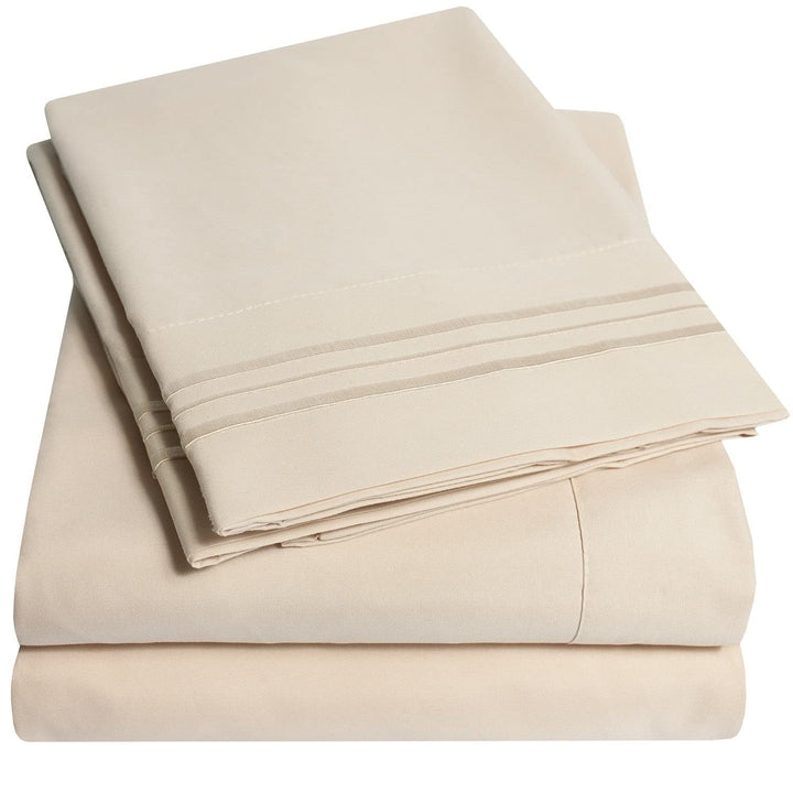 Full Size Sheet Sets - Breathable Luxury Sheets with Full Elastic & Secure Corner Straps Built In - 1800 Supreme Collection Extra Soft Deep Pocket Bedding Set, Sheet Set, Full, Taupe