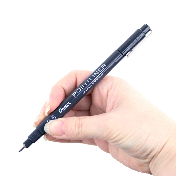 Pentel Arts Pointliner Drawing Pen, 0.5mm, Black Ink, Box of 12 (S20P-5A), 0.5 mm