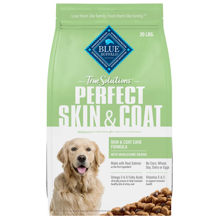 Blue Buffalo True Solutions Perfect Skin & Coat Natural Dry Food for Adult Dogs, Salmon, 11-lb. Bag 11 Pound (Pack of 1)