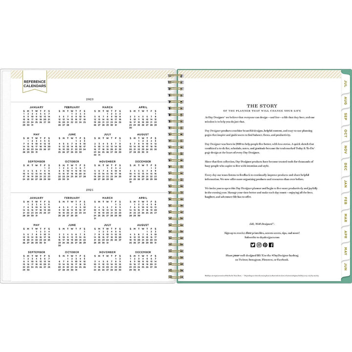 Blue Sky Day Designer for 2023-2024 Academic Year Weekly and Monthly Planner, 8.5' x 11', Frosted Flexible Cover, Wirebound, Palms (137891-A24) Old Version