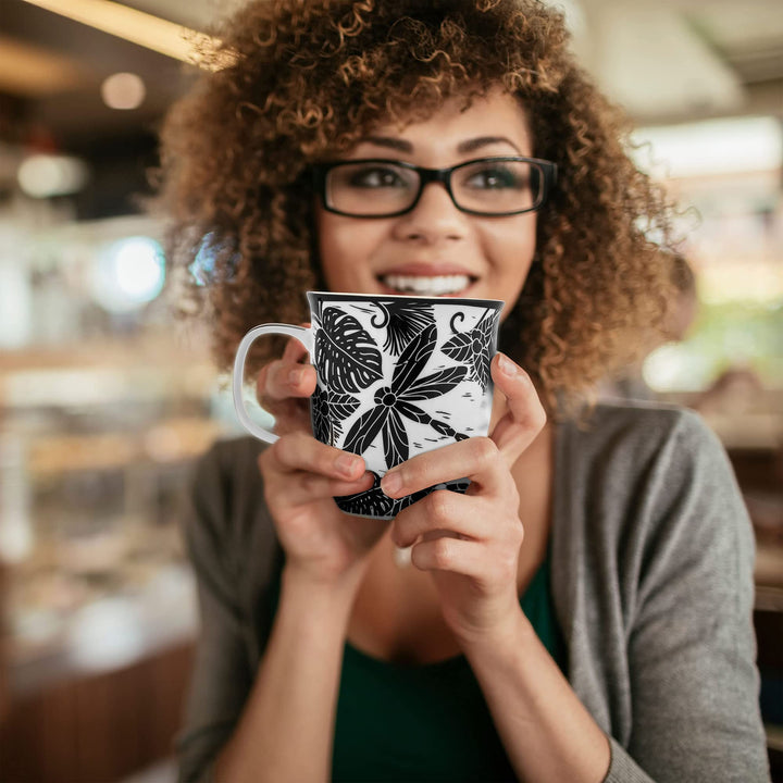 Karma Gifts 16 oz Black and White Boho Mug Dragonfly - Cute Coffee and Tea Mug - Ceramic Coffee Mugs for Women and Men 1 Count (Pack of 1)