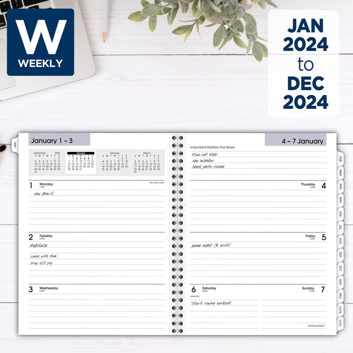 AT-A-GLANCE 2024 Weekly & Monthly Planner Refill for G545 Line Planners by AT-A-GLANCE, 7" x 8-3/4", Medium, Executive, DayMinder (G5455024) 2024 Old Edition