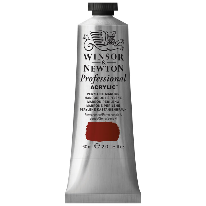 Winsor & Newton Professional Acrylic Paint, 60ml (2-oz) Tube, Perylene Maroon 2-oz Tube