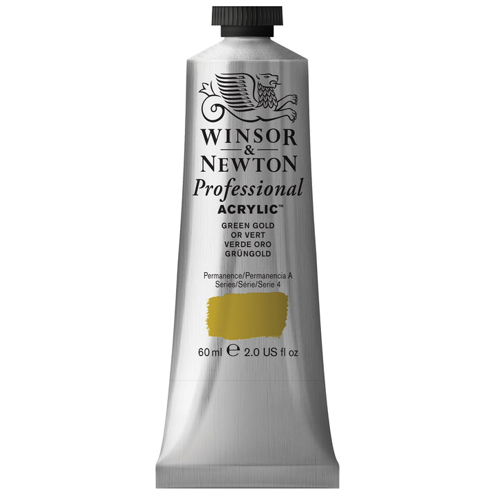 Winsor & Newton Professional Acrylic Paint, 60ml (2-oz) Tube, Green Gold 2-oz Tube