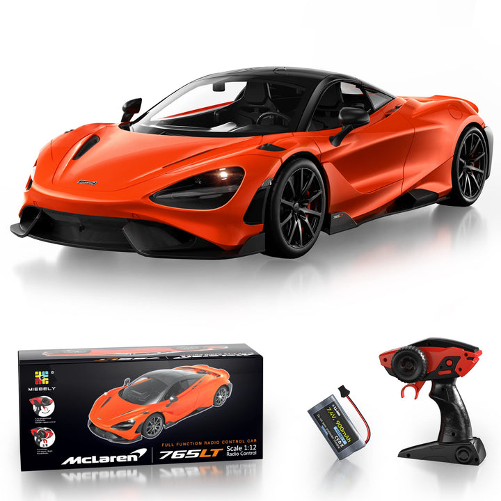 MIEBELY Remote Control Car, McLaren Rc Cars Officially Licensed 1/12 Scale 7.4V 900mAh Toy Car with 12km/h Fast Model Car Headlight for Adults Kids Boys Age 6-12 Year Birthday Ideas Gift Orange Orange-red