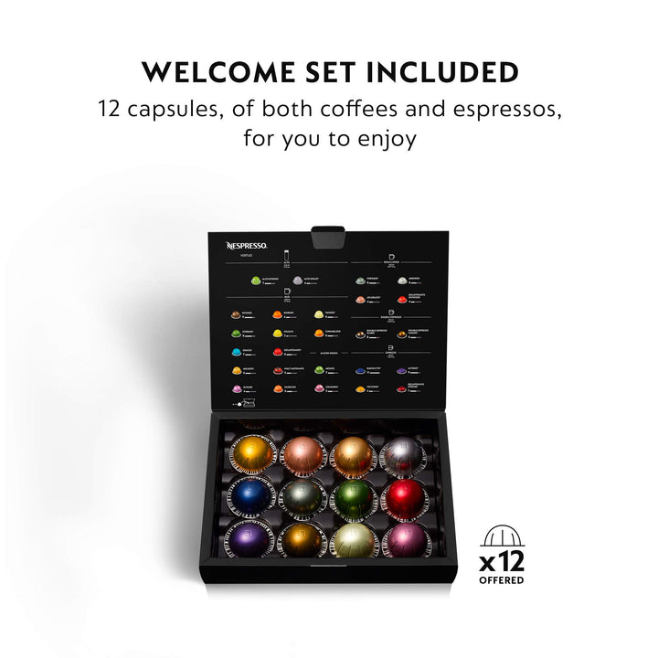 Nespresso Vertuo Coffee and Espresso Maker by Breville Machine + Capsule Set Matte Black