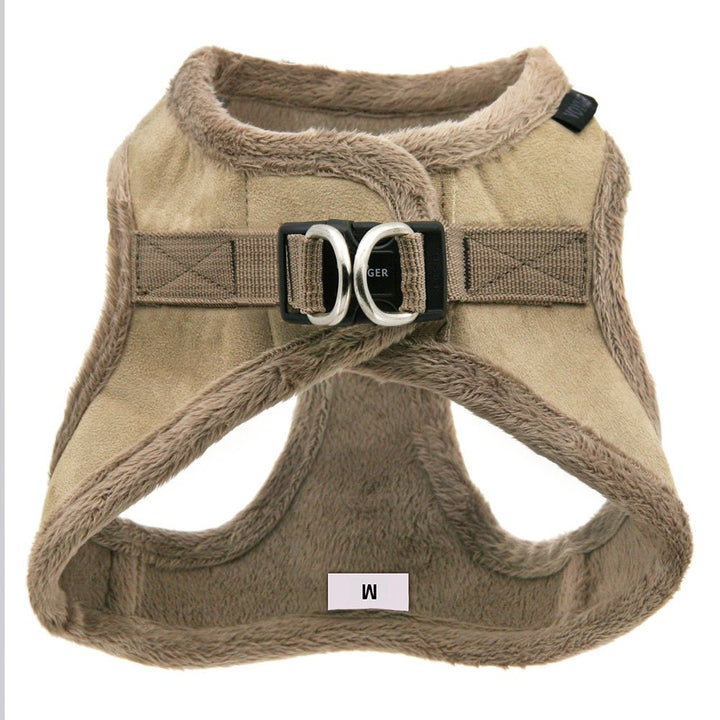 Voyager Step-In Plush Dog Harness  Soft Plush, Step In Vest Harness for Small and Medium Dogs by Best Pet Supplies - Harness (Latte Suede), M (Chest: 16 - 18")