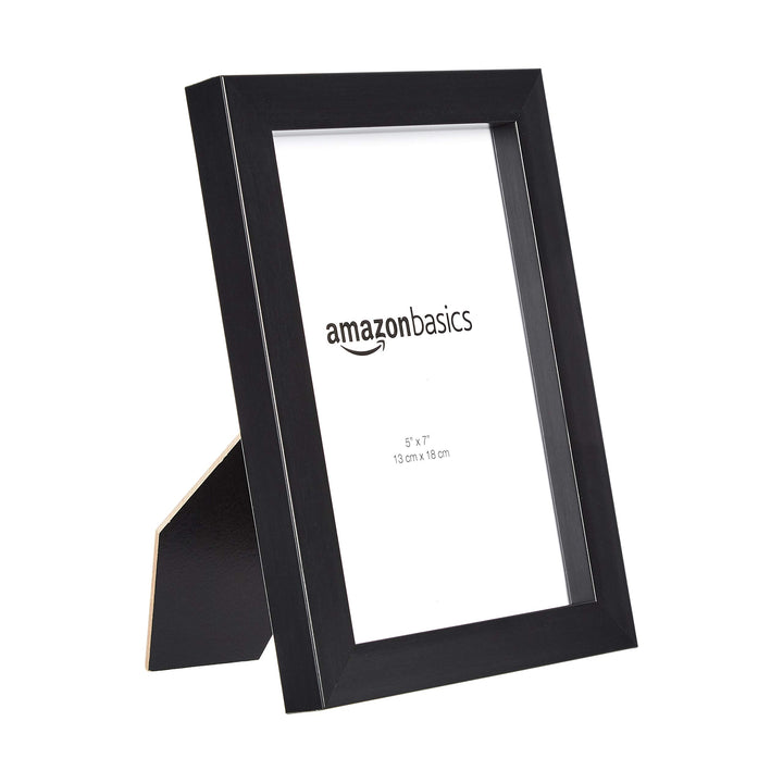 Basics Rectangular Photo Picture Frame, 5" x 7", Pack of 2, Black 5" x 7"