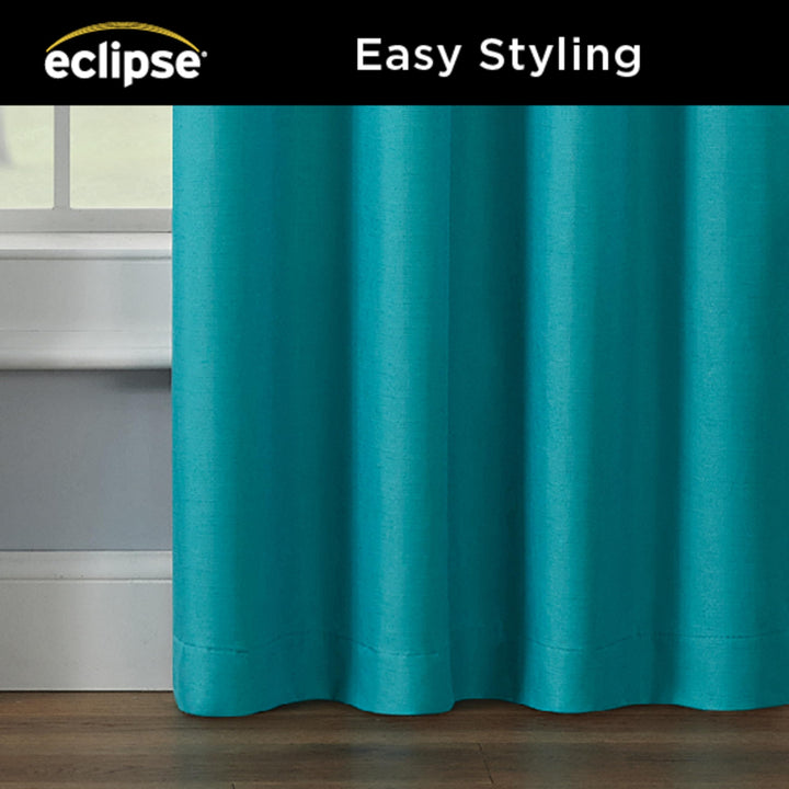 Eclipse Kendall Blackout Curtain, Thermal Insulated Grommet Window Panel, Noise Reducing Curtains for Bedroom, Living Room or Nursery, (1 Panel), 84 in Long x 42 in Wide, Turquoise 84" x 42" Blue Solid