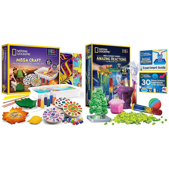 NATIONAL GEOGRAPHIC Arts, Crafts and Chemistry Kit for Kids Crafts Kit + Chemistry Set