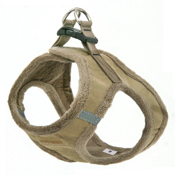 Voyager Step-In Plush Dog Harness  Soft Plush, Step In Vest Harness for Small and Medium Dogs by Best Pet Supplies - Harness (Latte Suede), M (Chest: 16 - 18")