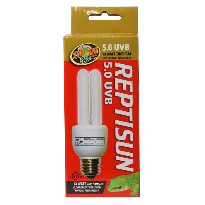 Zoo Med ReptiSun 5.0 Mini Compact Fluorescent Lamp, 13 Watts 1 Count (Pack of 1)