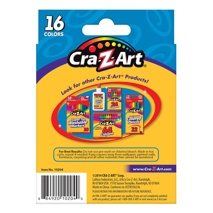 Cra-Z-Art 16ct Washable Jumbo Crayons, Easy Clean Up, Back To School Supply, Creative Fun for Children, Ages 3 and Up 16 Count (Pack of 1)