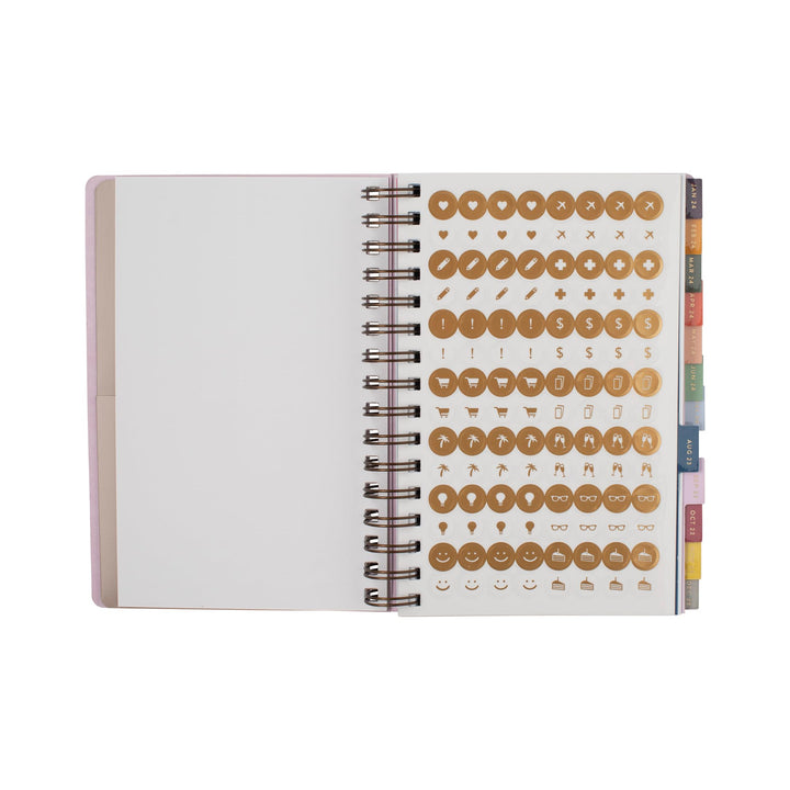 Fringe Studio 17 Month Planner (Aug 2023- Dec. 2024), BOLD STRIPE", Paper Cover, 5.75" x 8.25", includes Stickers & Interior Pocket, 236 pages, Esprit Collection (113110) Bold Stripes