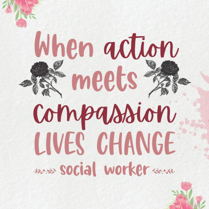 when action meets compassion lives change -social worker-: 2021 - 2025 yearly and monthly planner / monthly calendar and organizer/ 8.5 x 11 book size