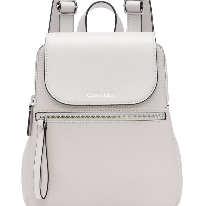 Calvin Klein Reyna Novelty Key Item Flap Backpack, Dove Grey