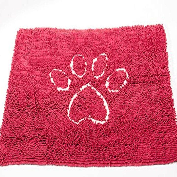 Dog Gone Smart Dirty Dog Microfiber Paw Doormat - Muddy Mats For Dogs - Super Absorbent Dog Mat Keeps Paws & Floors Clean - Machine Washable Pet Door Rugs with Non-Slip Backing | Small Maroon 23" x 16"