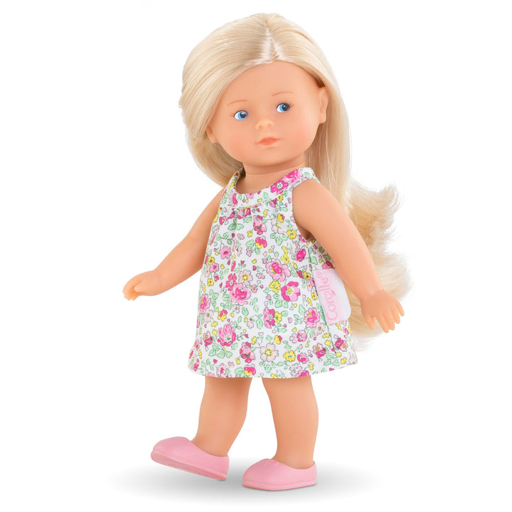 Corolle Mini Corolline Rosy 8" Doll Gift Set with Hair Brush and Extra Outfit, for Kids Ages 3 Years and up