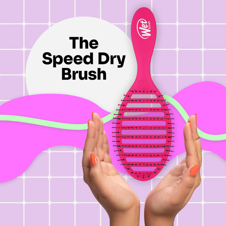 Wet Brush Speed Dry Hair Brush - Pink - Vented Design and Ultra Soft HeatFlex Bristles Are Blow Dry Safe With Ergonomic Handle Manages Tangle and Uncontrollable Hair - Pain-Free