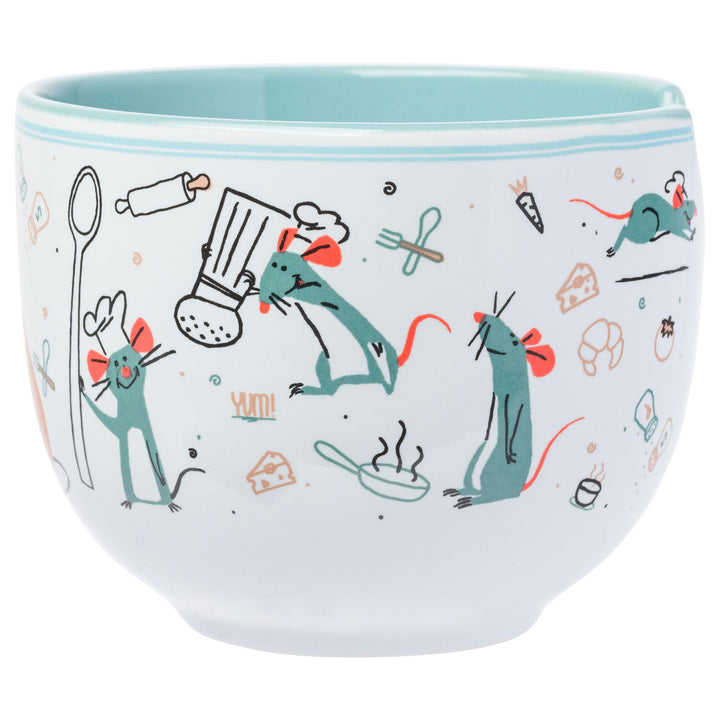 Silver Buffalo Ratatouille Multipose Boxed Ceramic Ramen Bowl with Chopsticks, 20 Ounces, Multicolor Cartoon