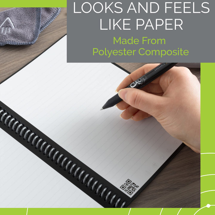 Rocketbook Core Reusable Smart Notebook | Innovative, Eco-Friendly, Digitally Connected Notebook with Cloud Sharing Capabilities | Lined, 6" x 8.8", 36 Pg, Terrestrial Green, with Pen, Cloth, and App Included 1 Executive