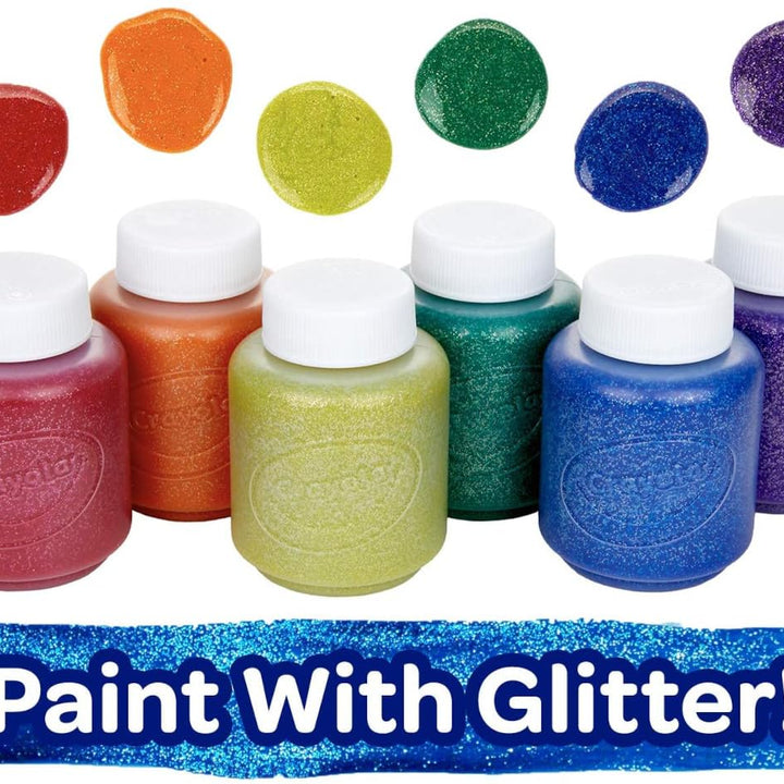 Crayola Washable Kids Paint Set (12ct), Classic and Glitter Paint for Kids, Arts & Crafts Supplies, Toddler Painting Kit, 3+ [Exclusive] 1 Count (Pack of 1) Classic & Glitter