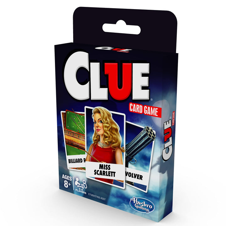 Clue Card Game, 3-4 Player Strategy Game, Travel Games, Christmas Stocking Stuffers for Kids Ages 8 and Up (Pack of 2) 1 Count (Pack of 2) Clue