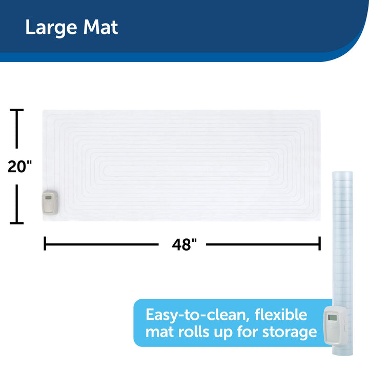 PetSafe ScatMat Indoor Training Mat, 7 Correction Modes, Protect Your Furniture, Training Tool for Dogs and Cats, Large Size Mat (48 in X 20 in) - Pet Proof Your Home - Battery-Operated Mat