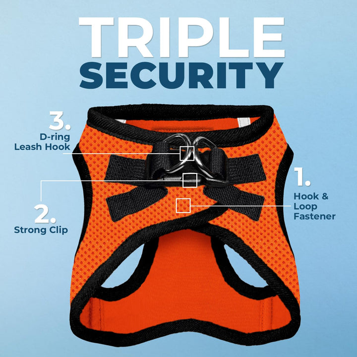 Voyager Step-in Air Dog Harness - All Weather Mesh Step in Vest Harness for Small and Medium Dogs by Best Pet Supplies - Harness (Orange/Black Trim), X-Small Harness (Orange/Black Trim) XS (Chest: 13 - 14.5")