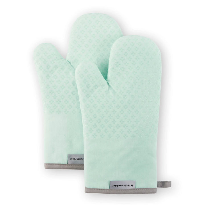 KitchenAid Asteroid Oven Mitt Set, 7"x12.5", Mineral Water Aqua, 2 Piece