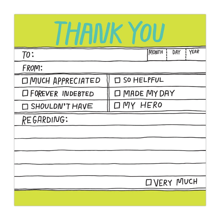 1-Count Knock Knock Thank You Hand-Lettered Sticky Notes, Thank You Notes, 3 x 3-inches, 100 sheets each