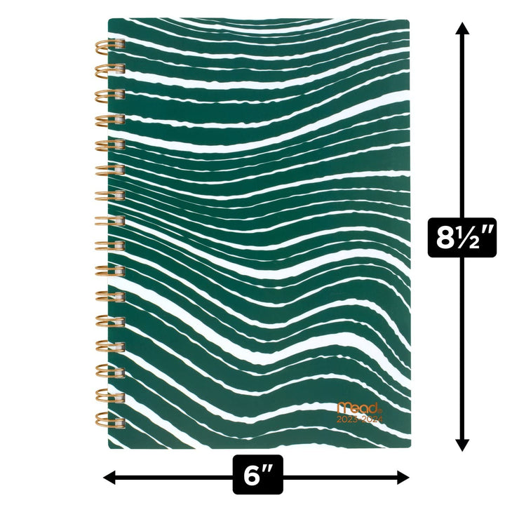 Mead 2023-2024 Academic Planner, Weekly & Monthly, 5-1/2" x 8-1/2", Small, Monthly Tabs, Flexible Cover, Artisan, Wave (1317W-200A) Small - Wave