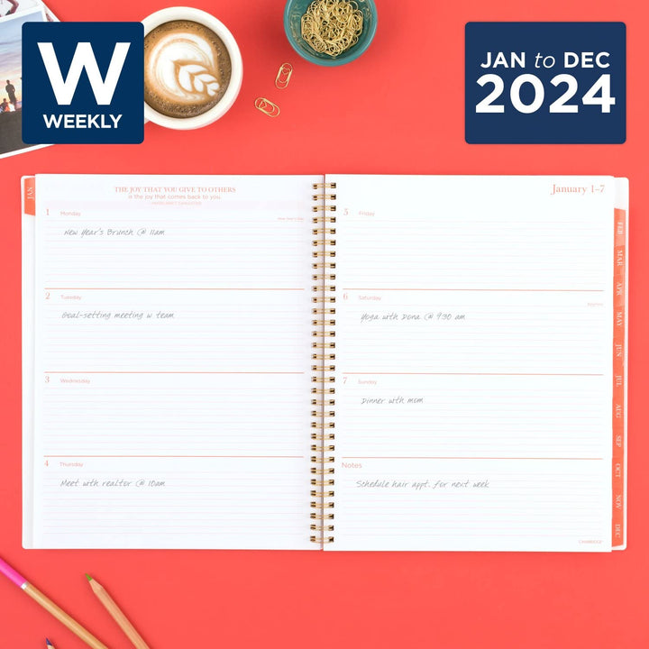 Cambridge 2024 Weekly & Monthly Planner, 8-1/2" x 11", Large, Rita (1678-905-24)