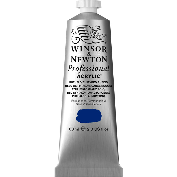 Winsor & Newton Professional Acrylic Paint, 60ml (2-oz) Tube, Phthalo Blue Red Shade 2-oz Tube