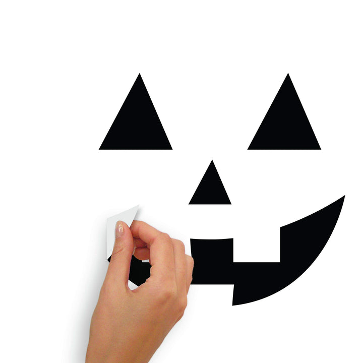 RoomMates RMK4691SCS Halloween Pumpkin Faces Glow In The Dark Peel and Stick Wall Decals , Black