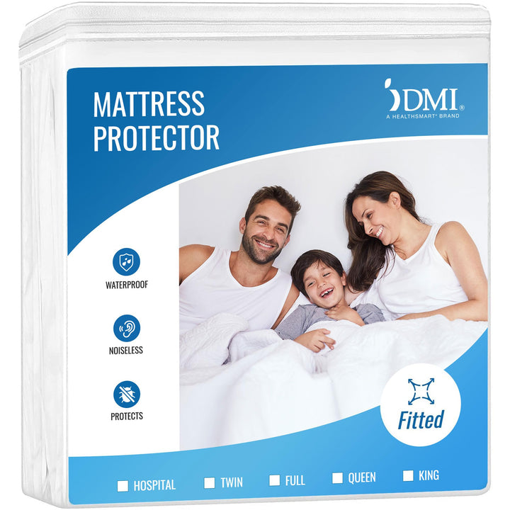 DMI Waterproof Mattress Protector, Mattress Pad, Waterproof Mattress Cover, Bed Pad and Bed Cover, Contoured Fitted Sheet Fit, King, Package May Vary