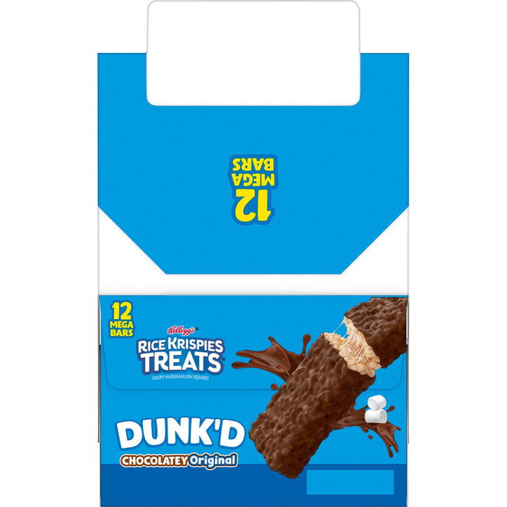 Rice Krispies Treats Dunk'd Marshmallow Snack Bars, Kids Snacks, School Lunch, Chocolatey, 37.2oz Box (12 Bars) Chocolatey Original