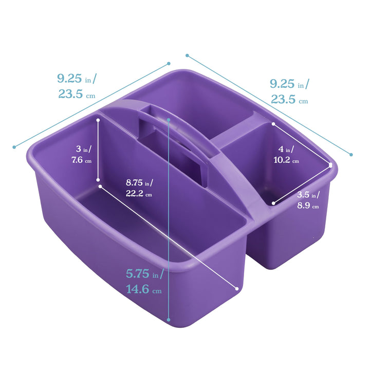 ECR4Kids 3-Compartment Storage Caddy, Supply Organizer, Primary, 6-Pack