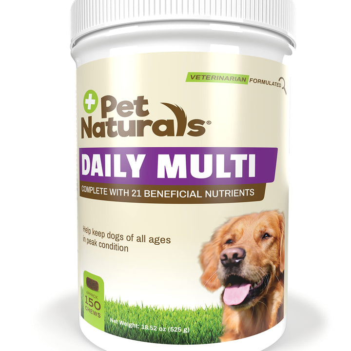 Pet Naturals Daily Multivitamin for Dogs, Veggie Flavor, 150 Chews - Yummy Chews with Amino Acids, and Antioxidants - Supports Energy, Metabolic Function and Pet Wellness